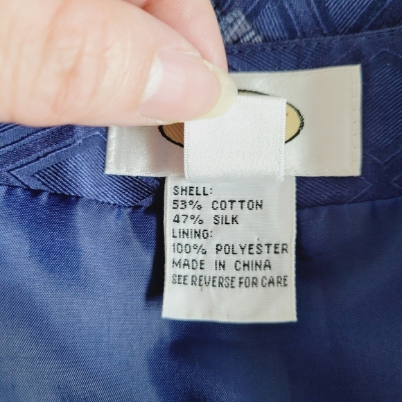 Vintage Talbots Blue Floral Silk Blend Skirt - Picture 6 of 11